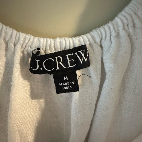 J Crew Cap Sleeve Linen Midi Dress in White - Picture 7 of 10